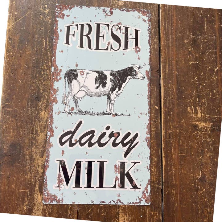 The British Metal Signs Company - Wholesale Sign - Fresh Dairy Milk Cow Farm Daily Metal Sign1