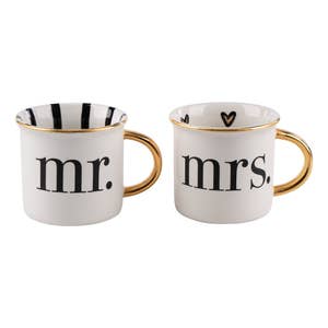 Mr. and Mrs. Travel Mug Tumbler W/ Handle Gift Set Personalized Bride Groom  Name Anniversary Wedding Gift Laser Engraved 20oz Mug 