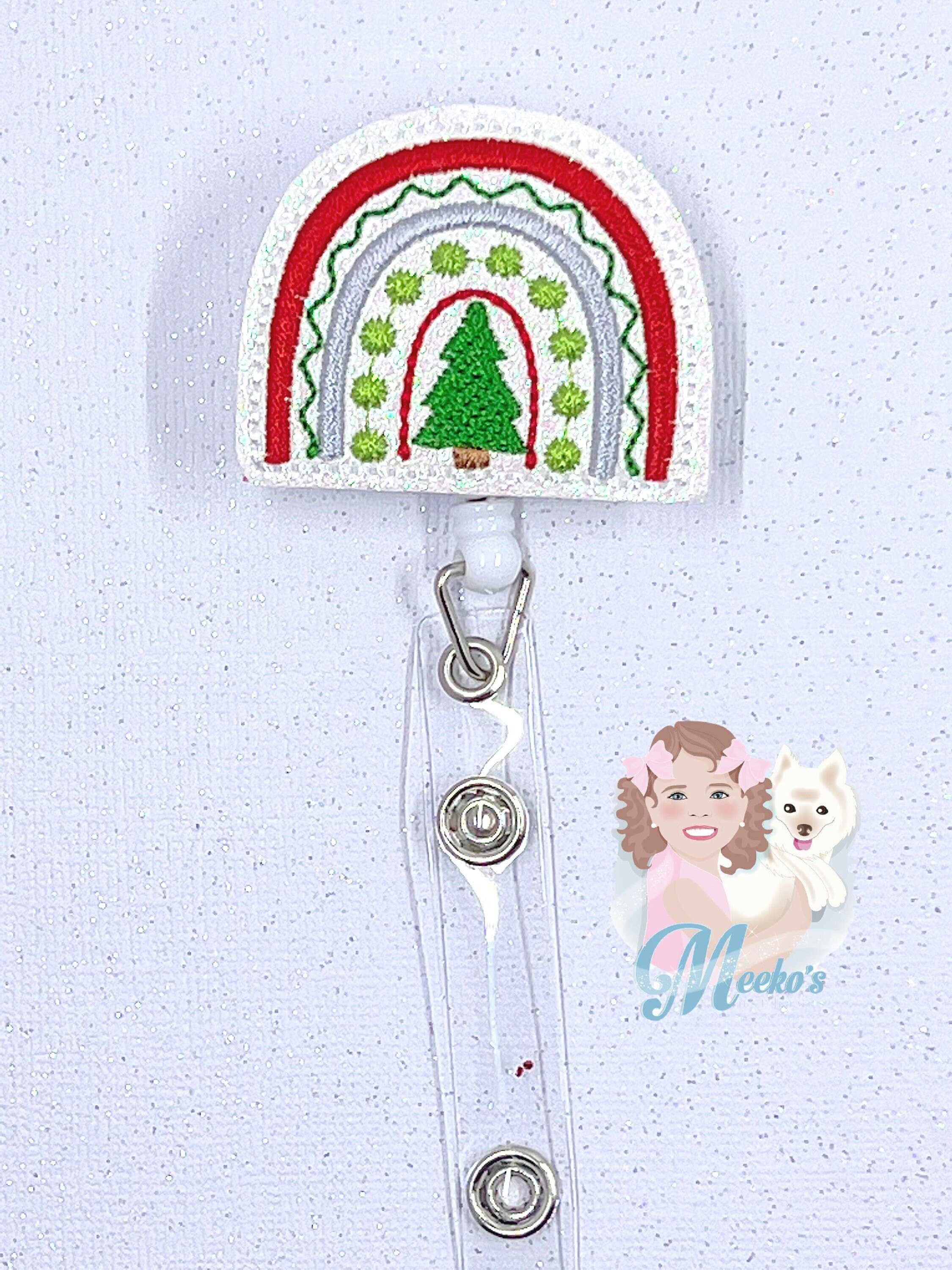 Meeko’s Must Haves - Wholesale Badge Accessory - Women's - Christmas Rainbow Badge Reel for Teachers and Nurses0