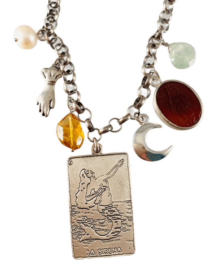 Collana con ciondoli «La Sirena», in argento sterling, 40,6 cm per la vendita all'ingrosso da parte di GK Designs