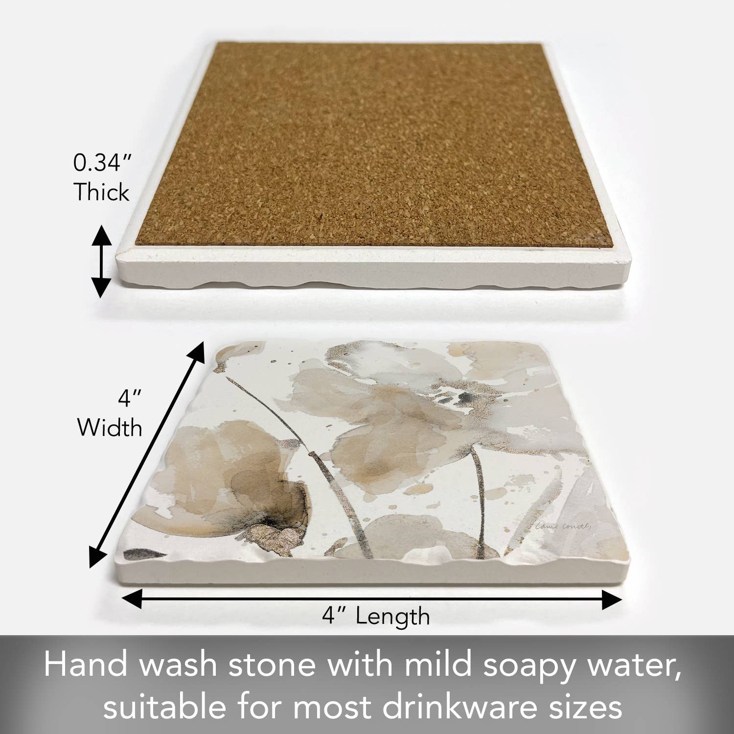 CounterArt/Highland Home/Thirstystone - Wholesale Coasters - Abstract Floral II Single Absorbent Stone Tumbled Tile Coast2