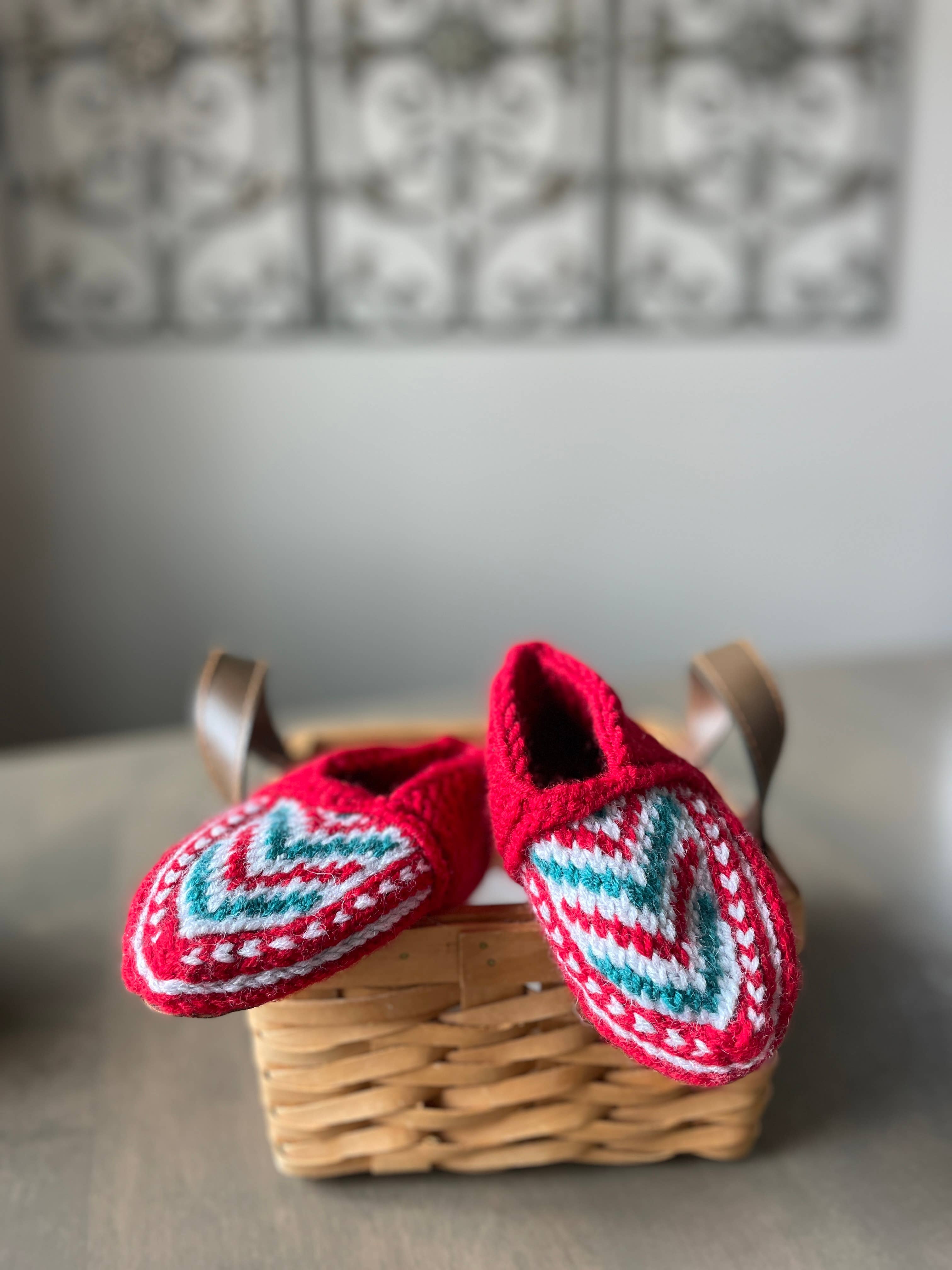 Azerbaijani Socks - Vente Chaussettes – enfant - Chaussettes pantoufles pour enfants : rouges (individuelles)2