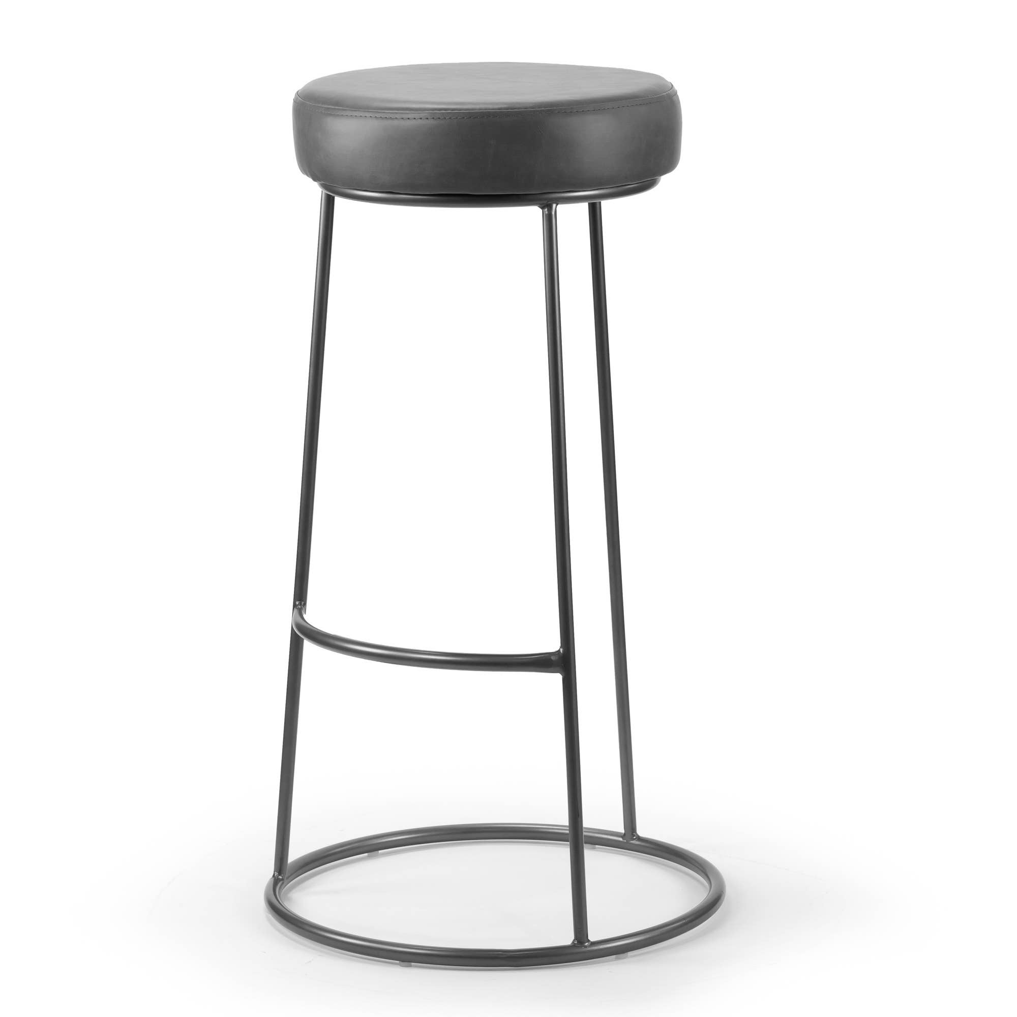 Glamour Home - Wholesale Stool - Set of 2 Amie Backless Bar Stools with Gunmetal Frame3