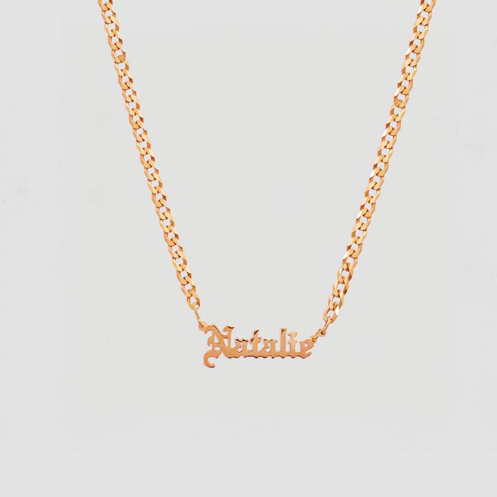 The Gothic Mini Choker Nameplate for wholesale by The M Jewelers