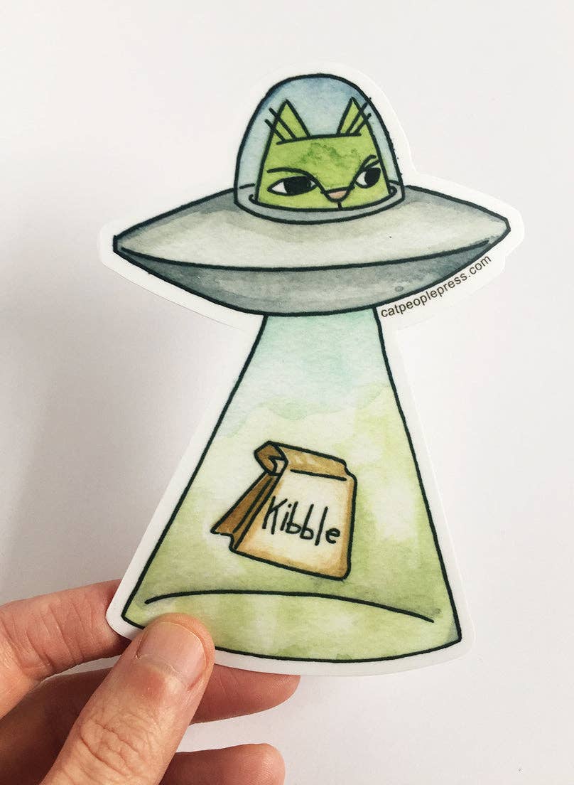 Cat People Press - Wholesale Sticker - Space Alien Cat Sticker 5"1