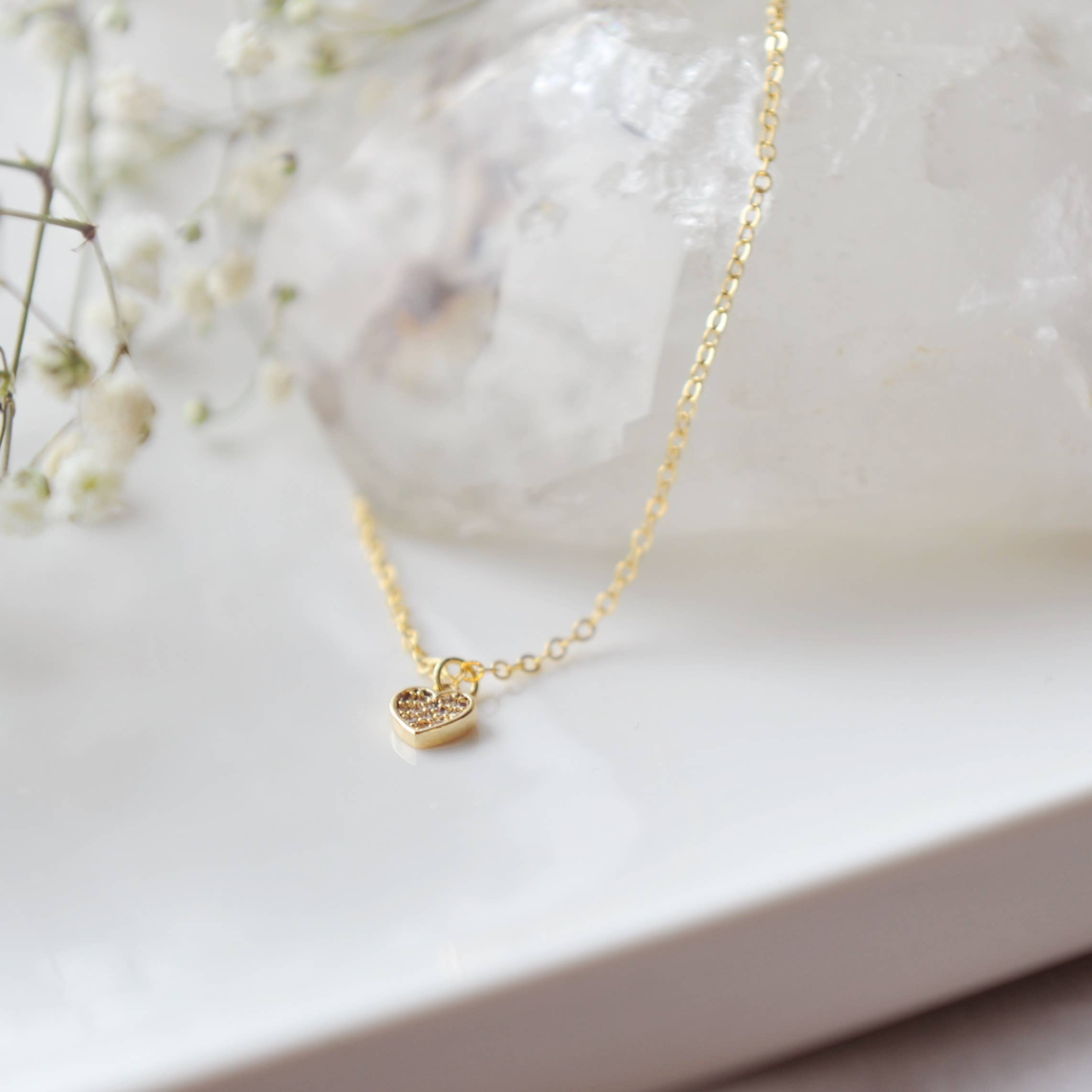 Oh So Lovely – Colar pingente/pendente por atacado – Colar de coração Little Gold CZ3