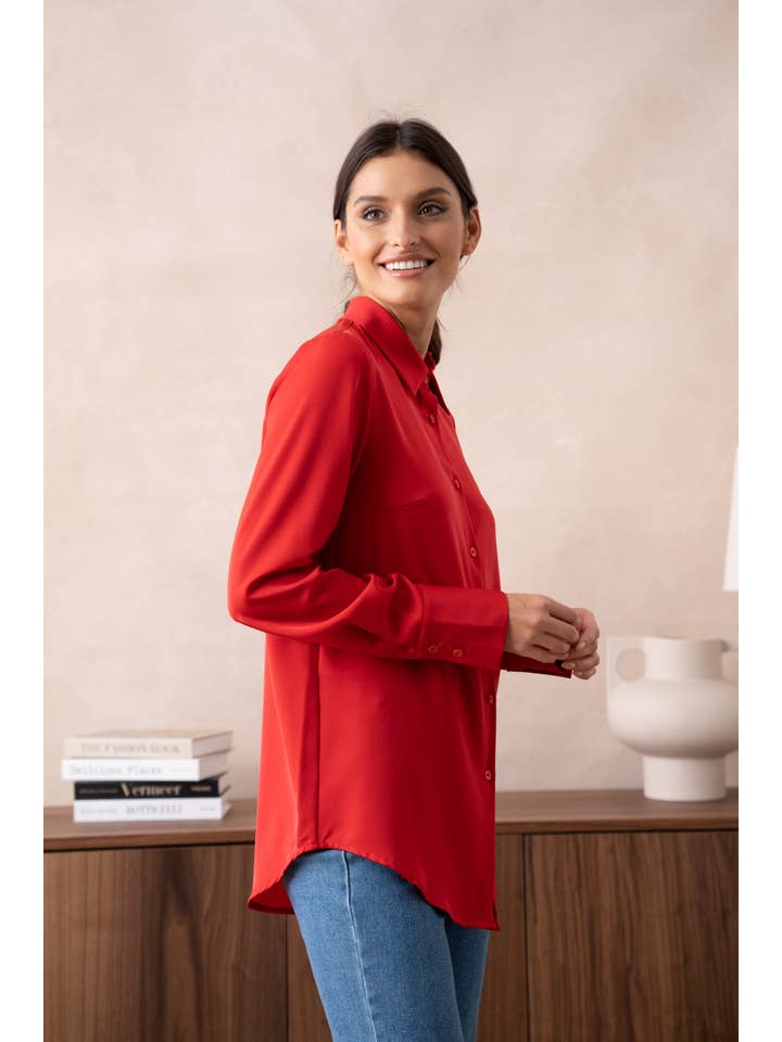 Attentif Paris - Wholesale Buttoned-down shirt – Women's - Satin shirt with classic notched collar51