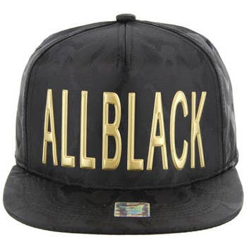 SM062 All Black Nylon Black Camo - snapback cap for wholesale on Faire