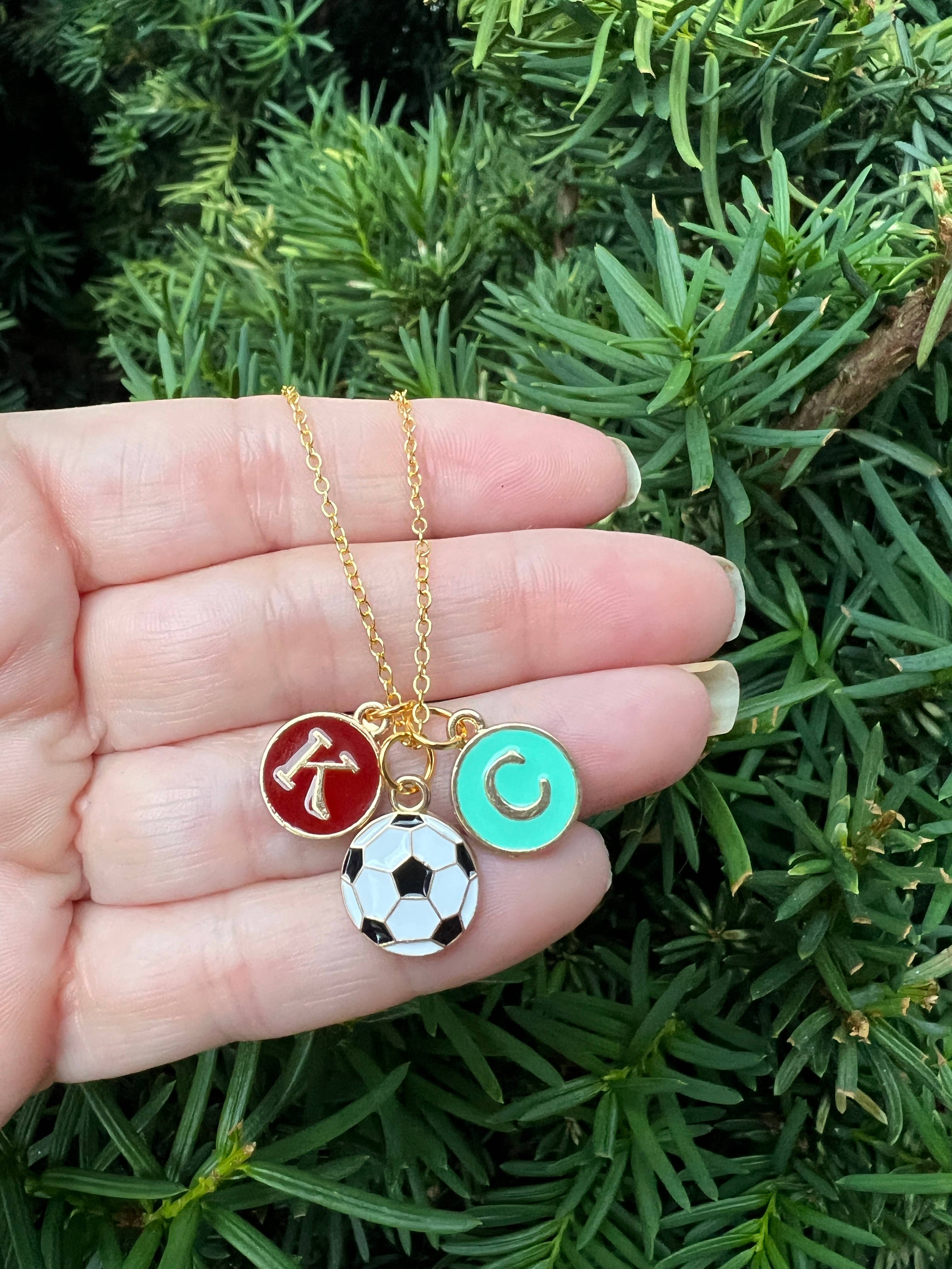 Baubles by B - Wholesale Pendant/Charm Necklace - Red Teal KC Enamel Charm Current Kansas City Necklace Soccer4