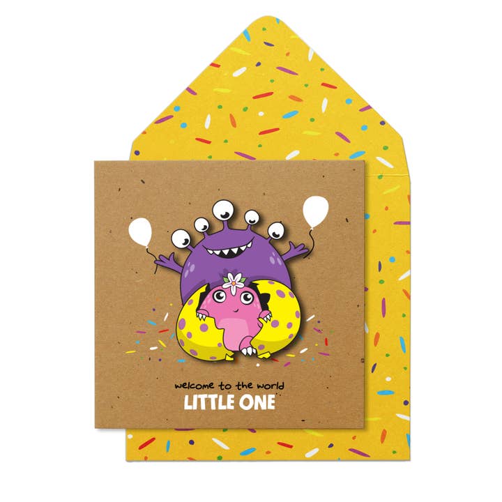 Welcome to the World Baby Girl , Handmade Greeting Card for wholesale by Tache