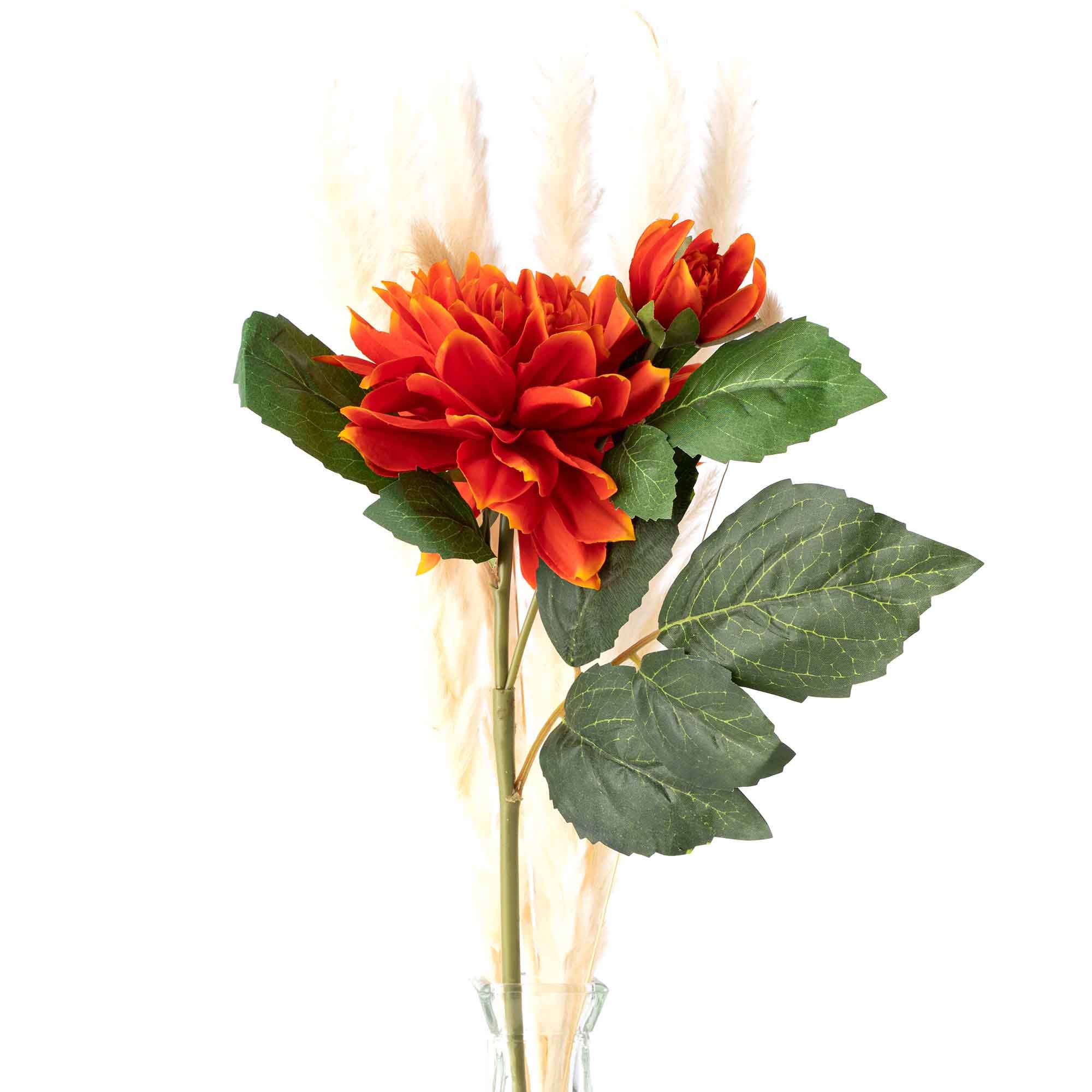 Portofino International Trading, USA - Wholesale Artificial Flowers - Faux Dahlia Stem 23" - Orange3