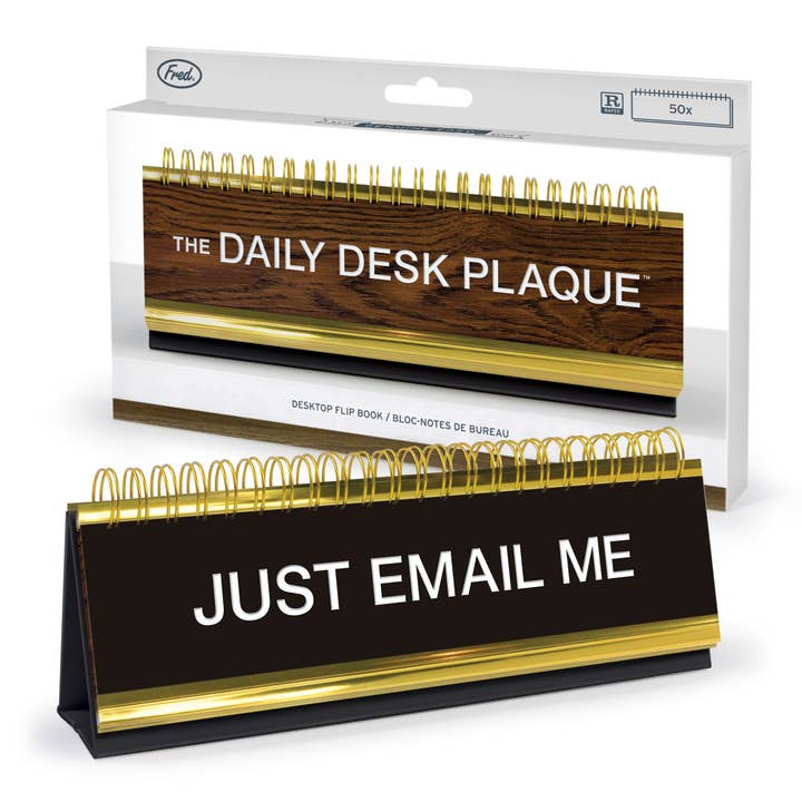 Fred & Friends - Wholesale Desk/Tabletop Sign - Daily Desk Plaque - Desktop Flip Book - 50 Fun Phrases