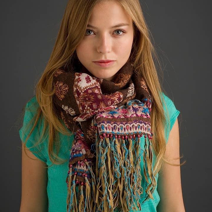 DIWALI PARIS - Wholesale Head Scarf - Women's - LAPONI SCARF - 60% WOOL / 40% COTTON