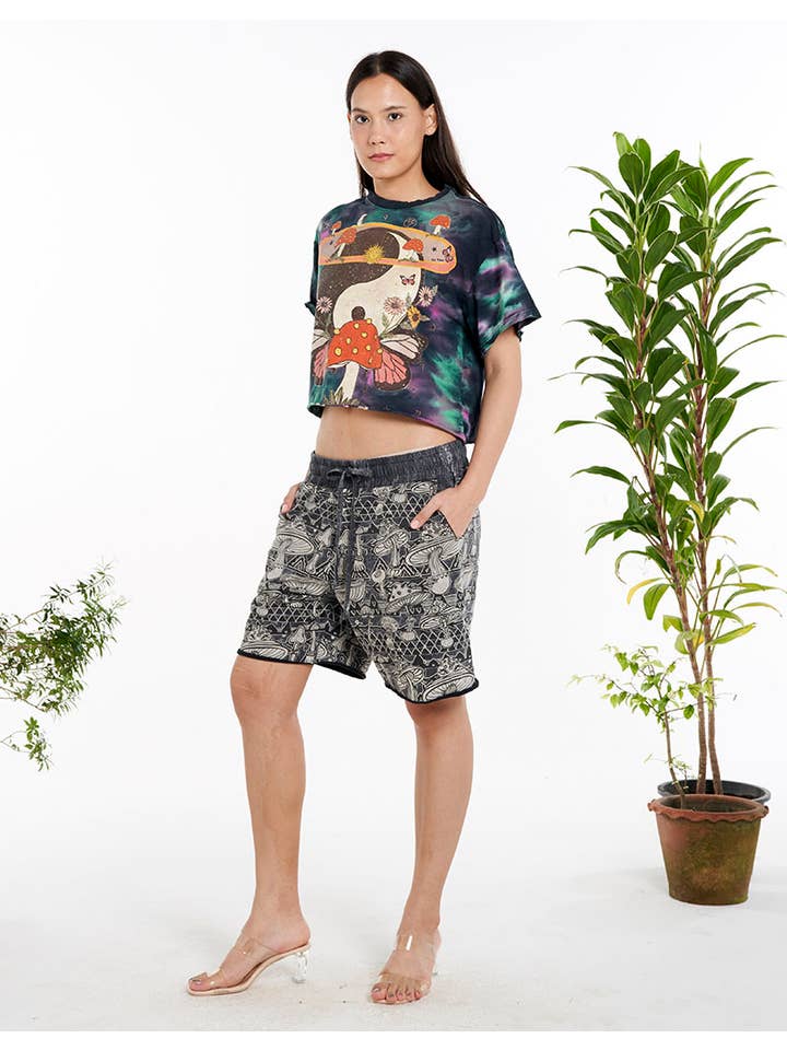 Kathmandu Imports - Wholesale Screen Printed T-Shirt - Women's - COTTON CROP TOP (TH-1857PK)1