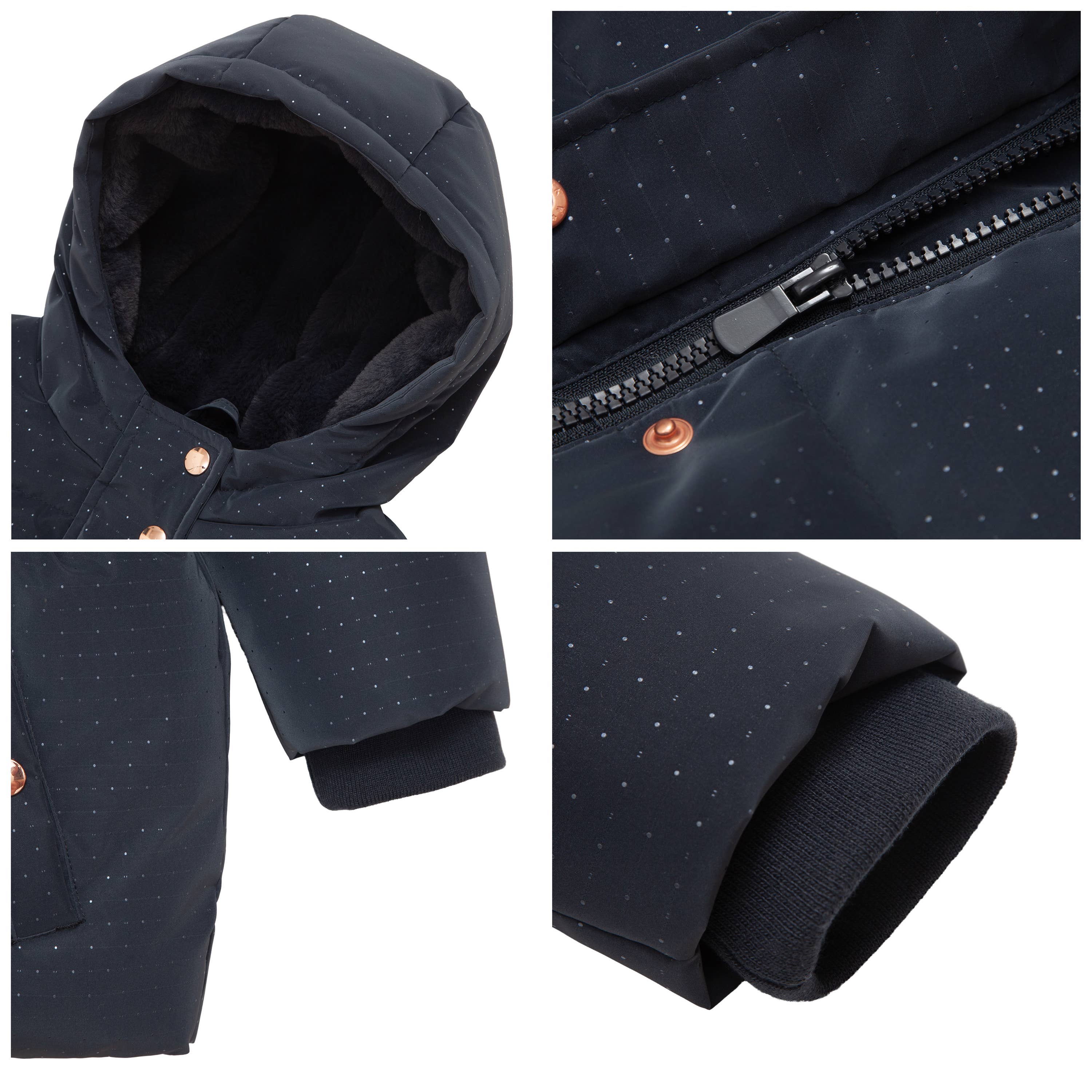 Rokka & Rolla - Wholesale Puffer Jacket - Kids - Toddler Girls' Starlight Winter Coat Mini Fur Jacket6