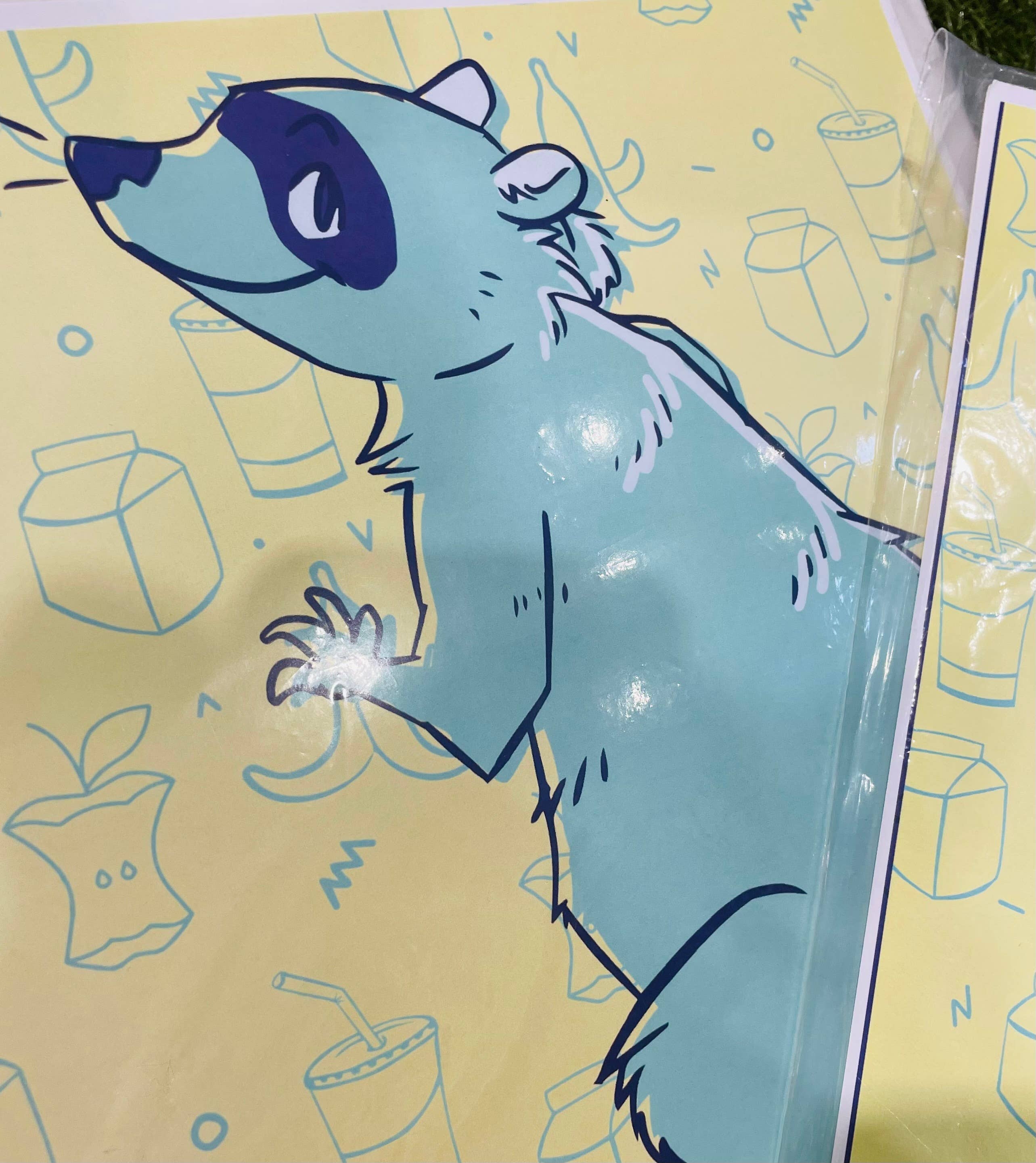 Spring Fox Studios - Wholesale Art Print - Trashy Raccoon 11x17" art poster print1