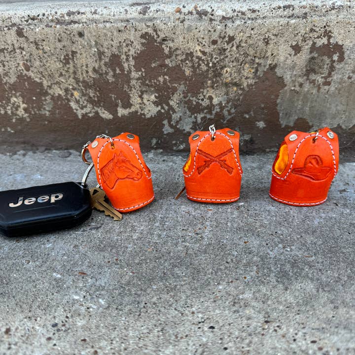 Western Linens - Vente Porte-clés – unisexe - Porte-clés gilet en cuir western 3