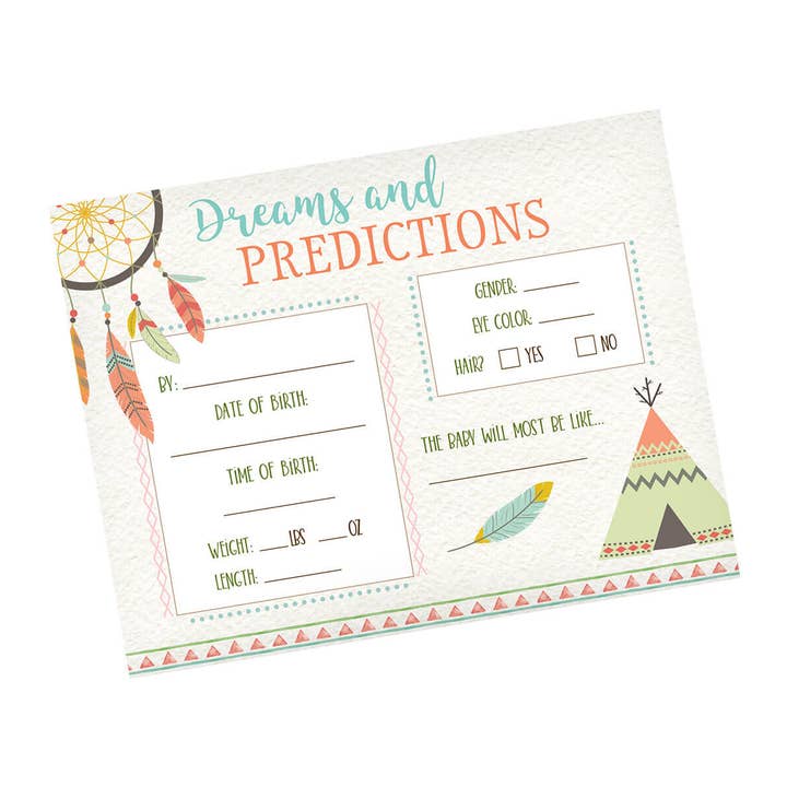 Boho Baby Shower Predictions Cards for wholesale by Lillian Rose