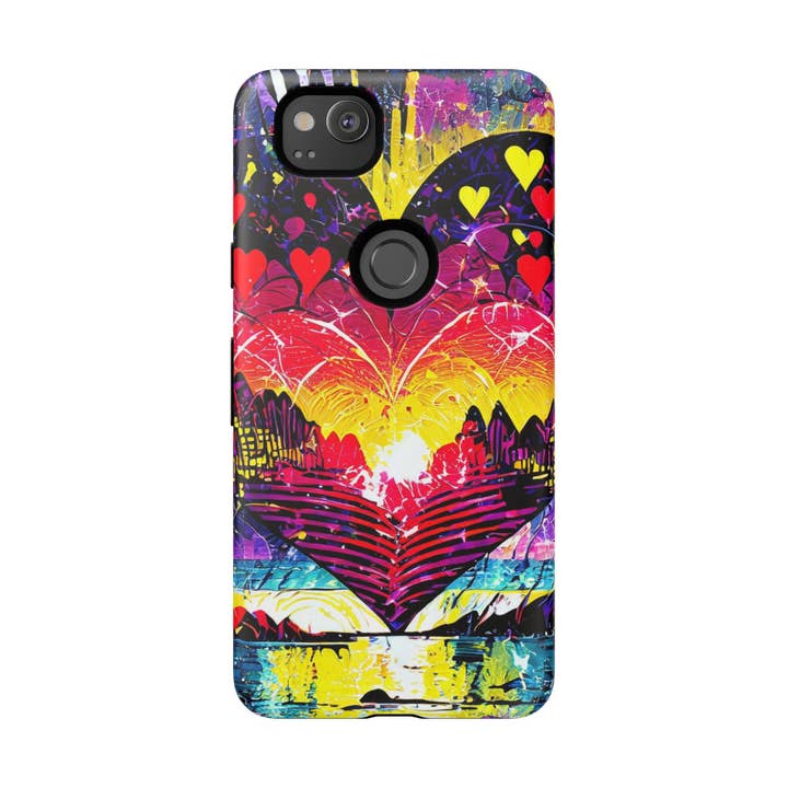 Studio 653 Clothing Co - Wholesale Phone Case - Women's - Vibrant Heart Sunset Tough Phone Case5