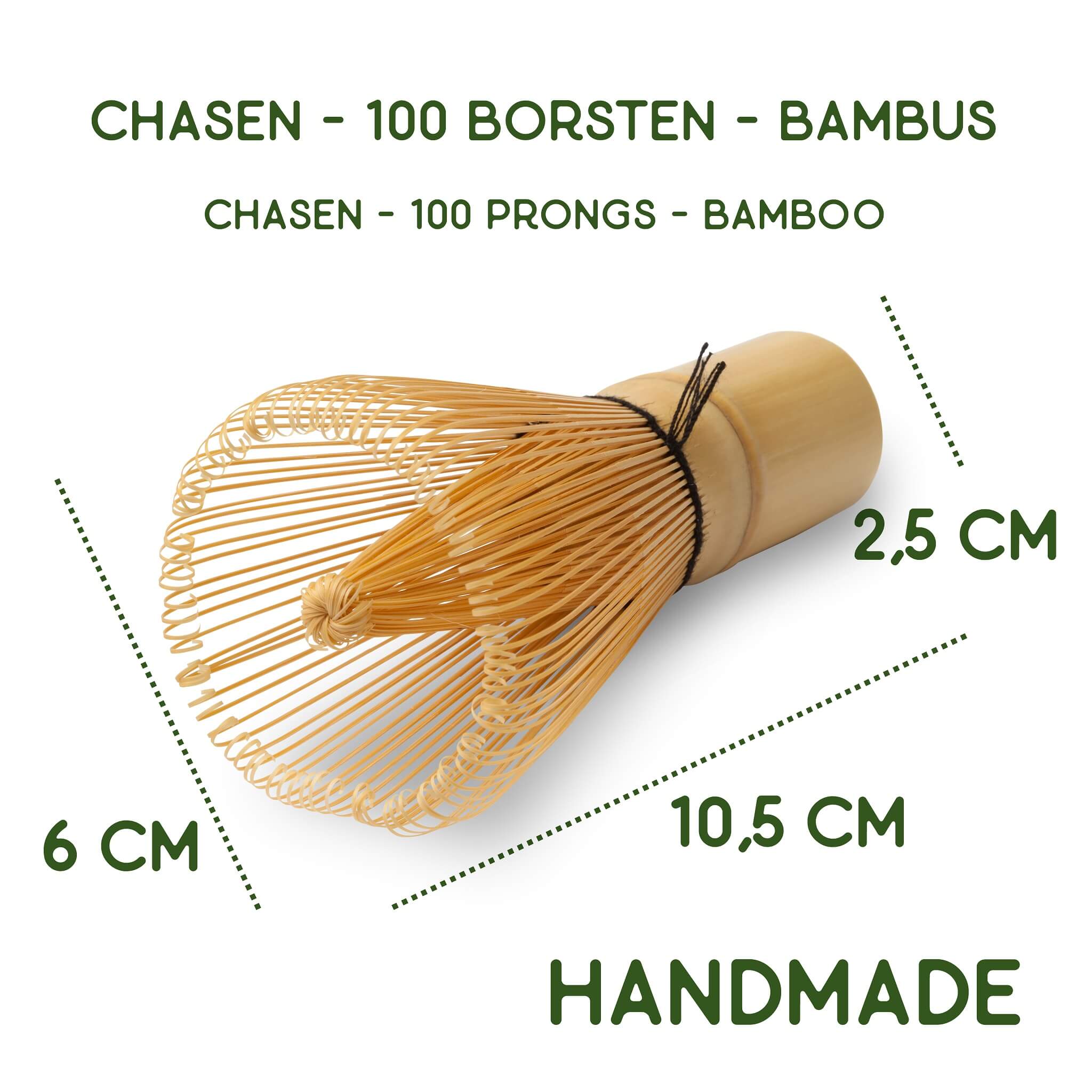 Matcha broom chasen made of white bamboo with 100 bristles for wholesale on Faire2
