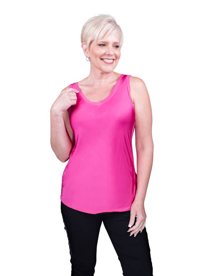 TINA Stephens Italy/Tees By Tina - Wholesale Tank top – Women′s - Saphire Viscose Sheen Tank (BT113)8