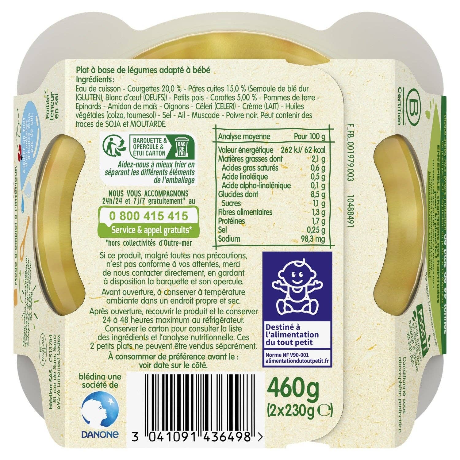 Amuse Bouche – wholesale Pasta – Babygröt från 12 månader med zucchini och macaroni från Blédina BLEDICHEF1