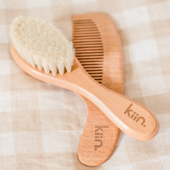 Kiin Baby - Wholesale Hair Brush/Comb Set - Kids & Baby - Wooden Baby Brush + Comb Set4