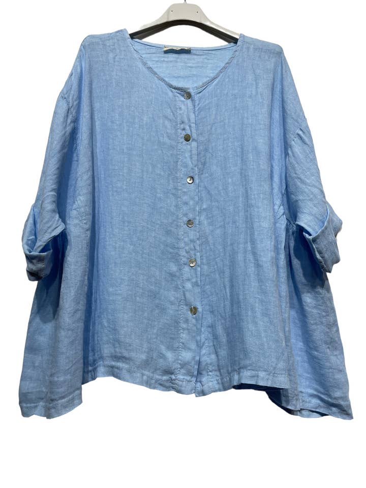LINEN & COTTON HOUSE - Wholesale Button Down Shirt - Women's - 61911 TEA BLOUSE12
