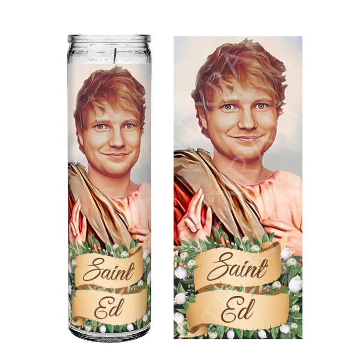 Texrah – Großhandel Opferkerze – Saint Ed Sheeran Parodiekerze für Gebetsaltar, 20,3 cm, weiß
