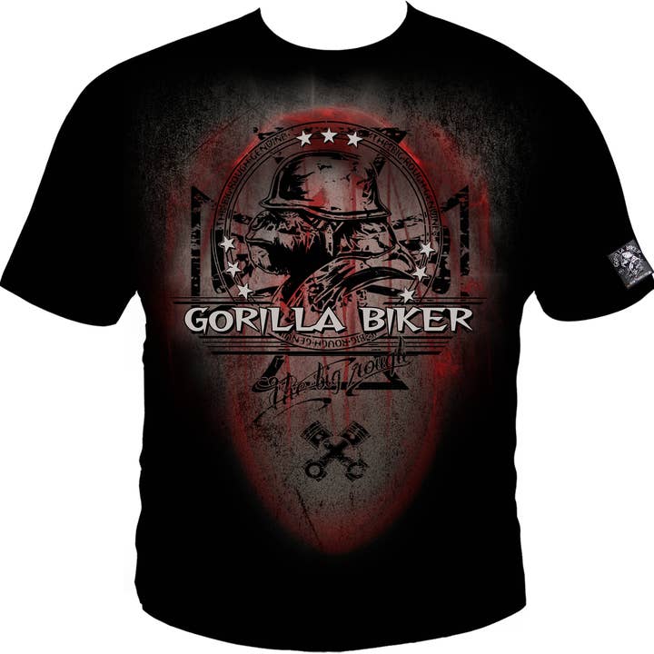 GB50N Gorilla Biker Big Wheel T-shirt for wholesale by Silberrücken Heavy Wear