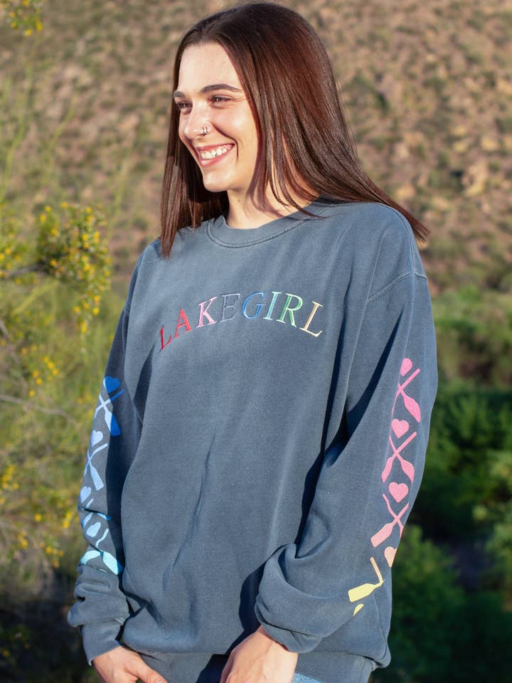 Ringspun Fleece Crew Neck i Indigo for engroshandel hos Lakegirl