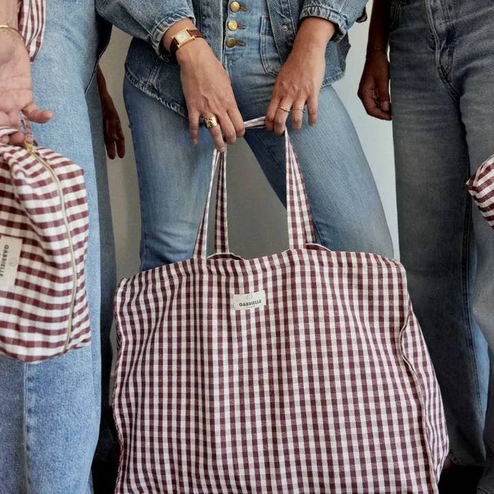 Gabrielle Paris - Wholesale Weekender Bag - Women's - Vichy cotton weekend bag