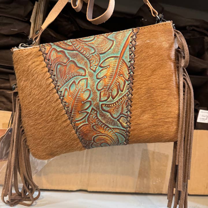 Broads Market - Wholesale Crossbody bag – Women's - Tooled Floral Fringe Crossbody Purse1