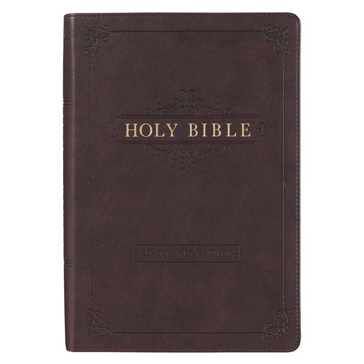 KJV Bible Giant Print Full-size Faux Leather, Espresso Brown for wholesale by Christian Art Gifts