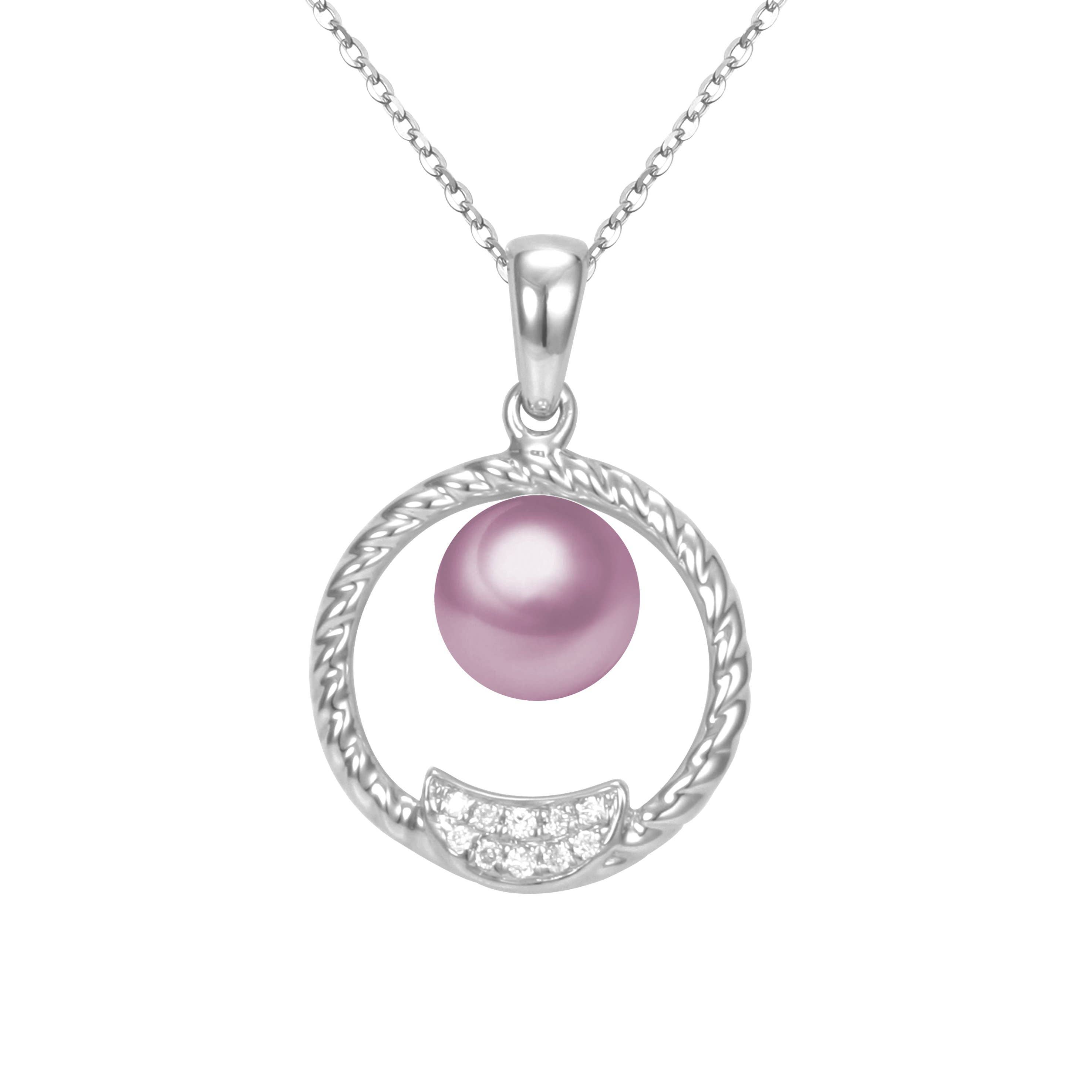 Timeless Pearl - Wholesale Pendant/Charm Necklace - G18K Diamond & Pearl Circle Pendant3