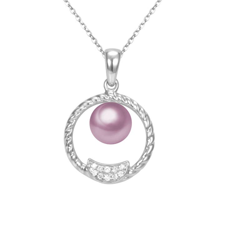 Timeless Pearl - Wholesale Pendant/Charm Necklace - G18K Diamond & Pearl Circle Pendant3