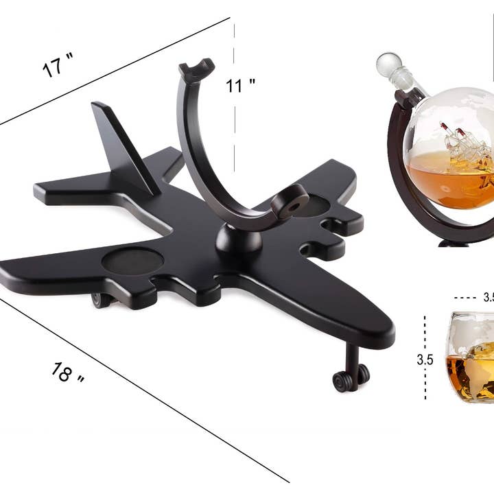 Bezrat - Vendita all'ingrosso Decanter - Set regalo per decanter per whisky per aeroplano, decorazione per la casa e bar2