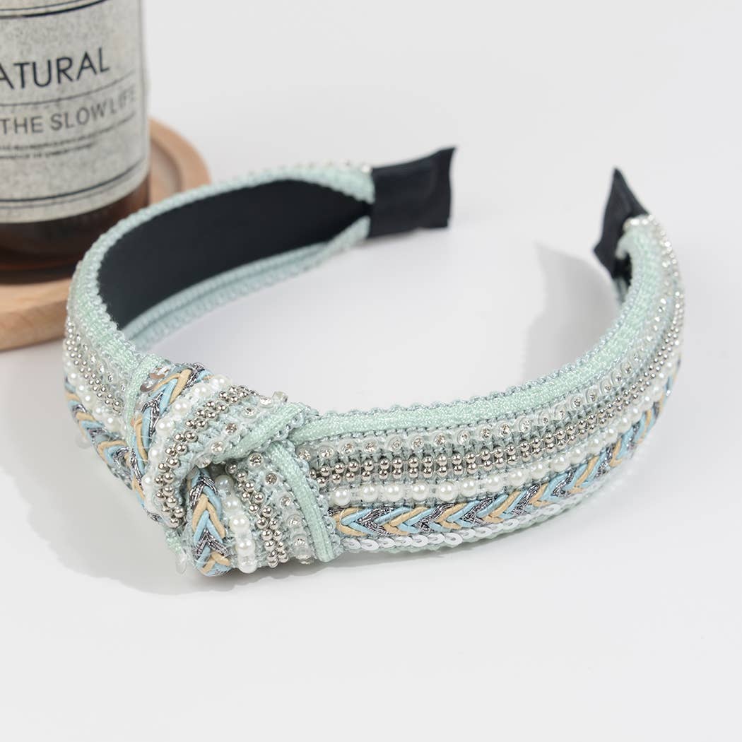 TheDivaSoap - Wholesale Fashion Headband - Women's - Ethnic Rhinestone Knotted Headband6