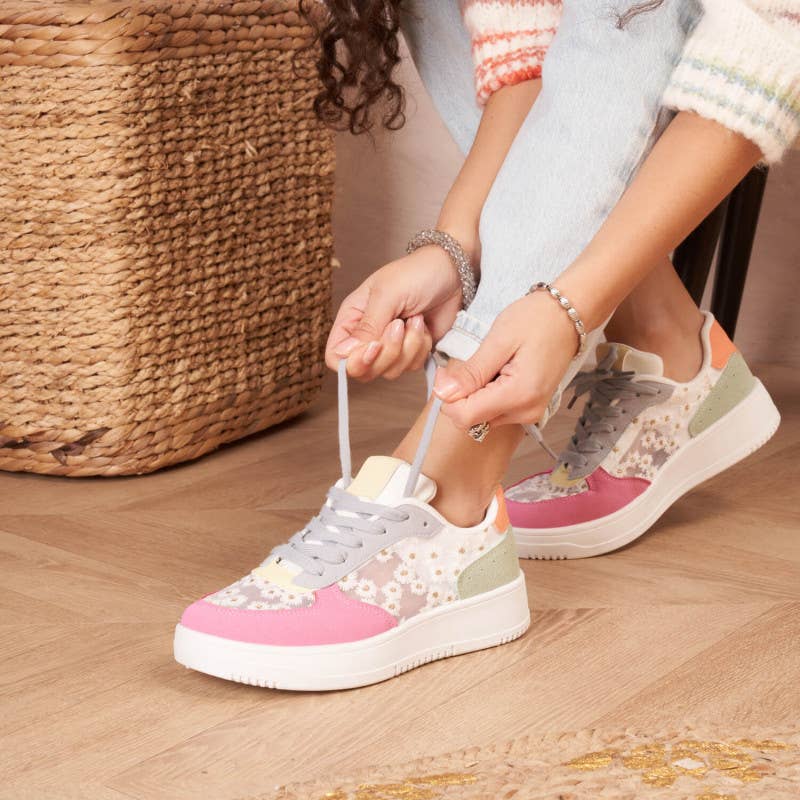idealshoes - Wholesale Sneakers - Dames - idealshoes dames sneakers met bloemenprint20