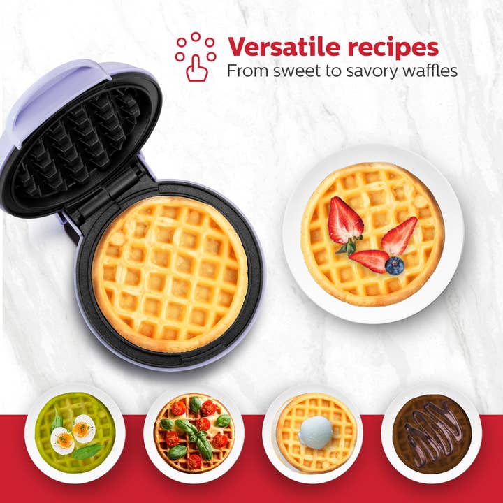 Holstein Housewares - Wholesale Kitchen Appliance - Personal Waffle Maker - 4 inch Mini - Assorted Colors 23