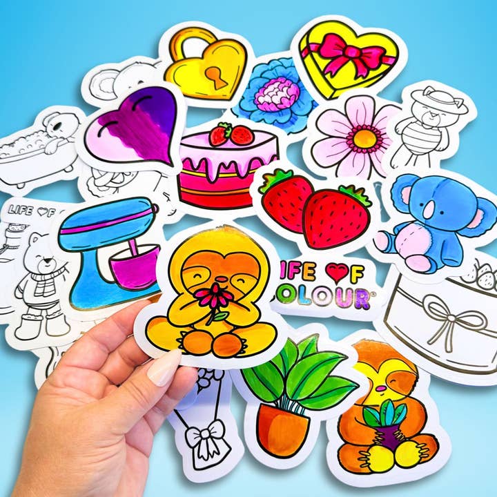 Cute and Cosy Colour-In Sticker Pack for wholesale by Life of Colour