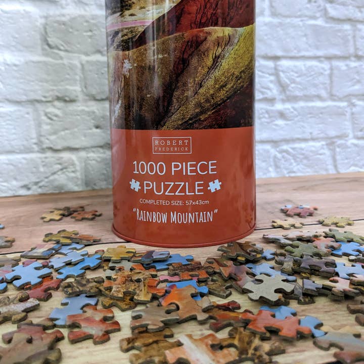 Robert Frederick Ltd - Wholesale Puzzle - Adult - 1000 Piece Jigsaw in a Tin - Rainbow Mountain