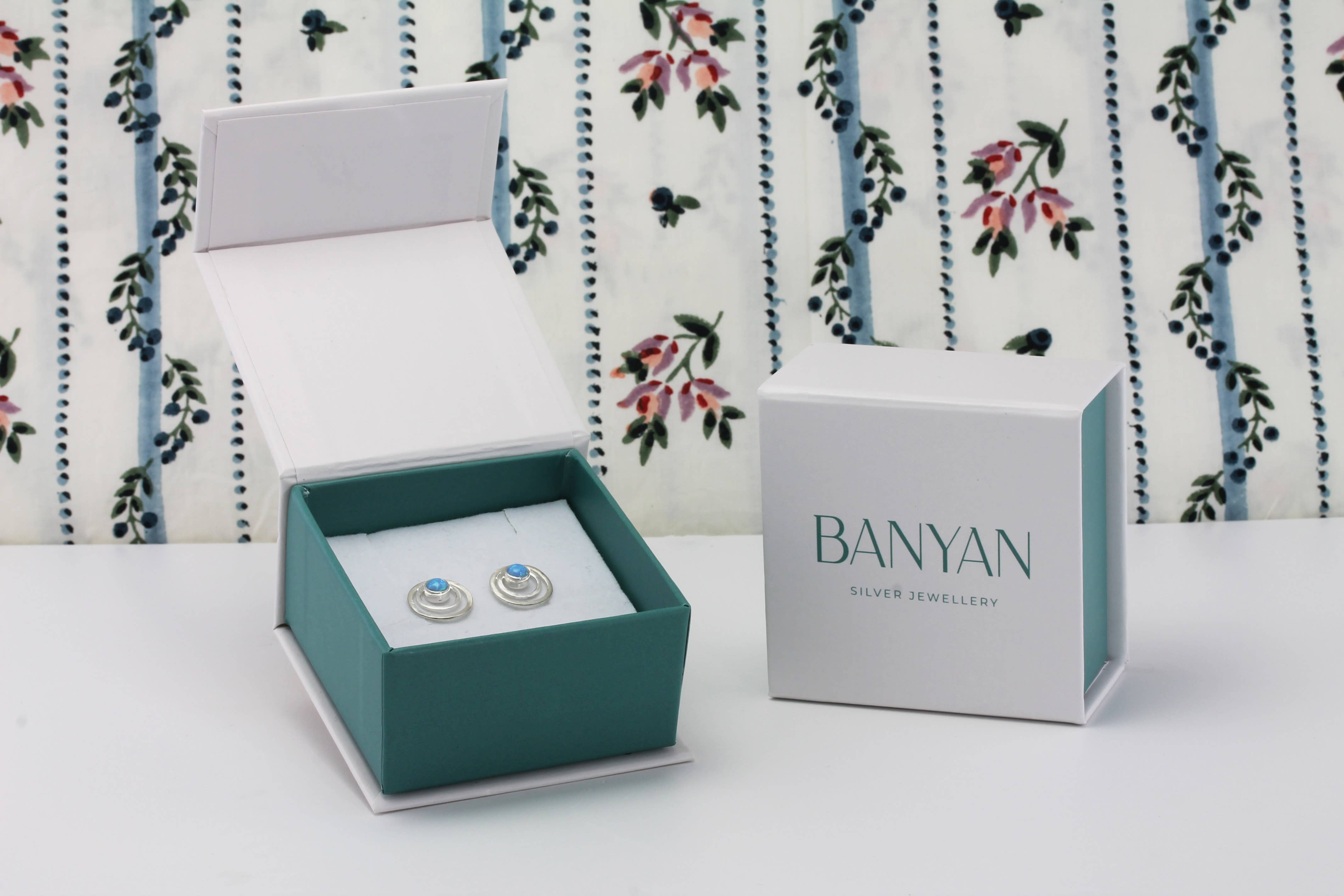 Banyan Jewellery – wholesale Stud/post earrings – Handmade Dainty Opalite Stud Earrings, Sterling Silver Studs5
