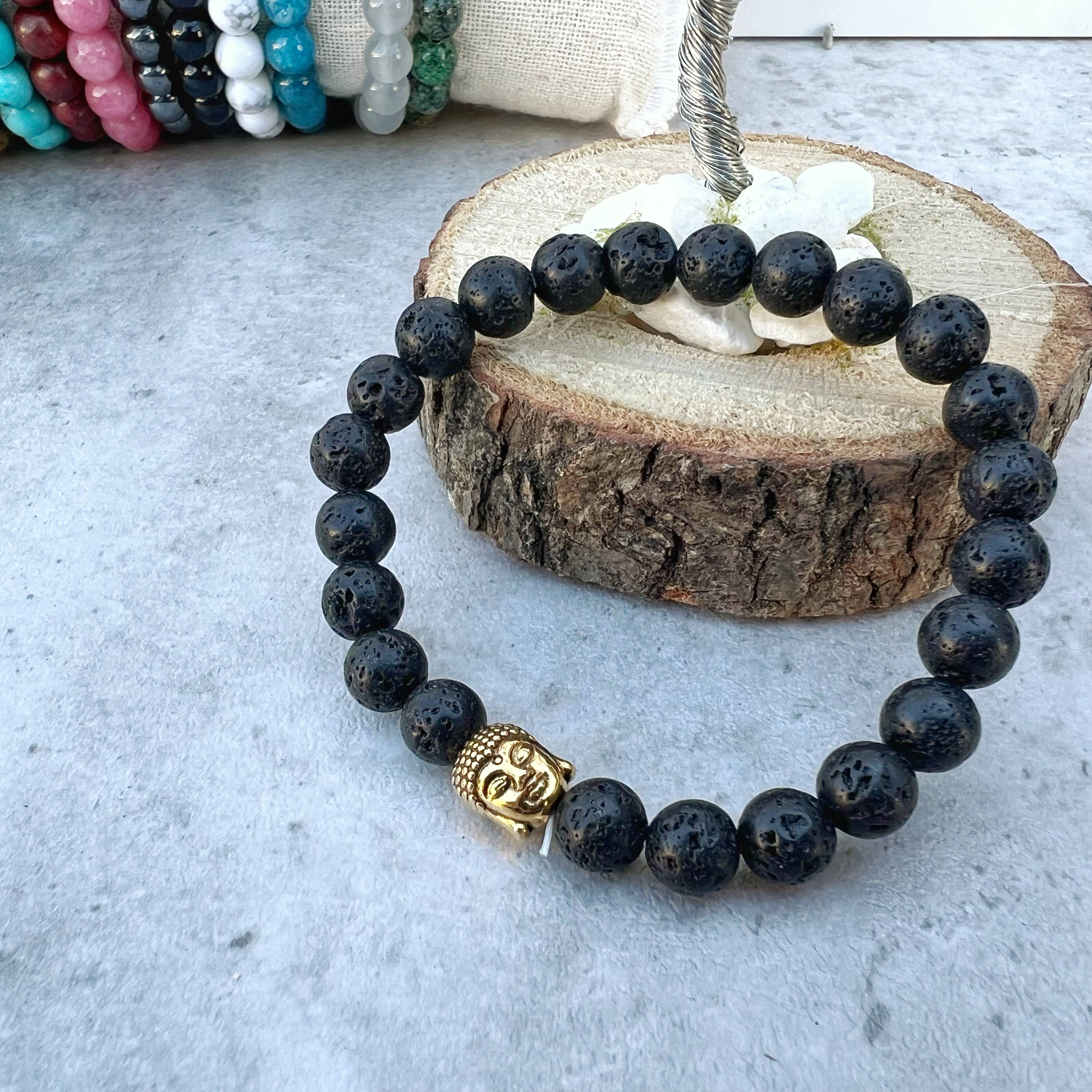 Gypsy Soul - Vendita all'ingrosso Bracciale con perline - Braccialetto Buddha con pietre naturali - Confezione da 12 pezzi9