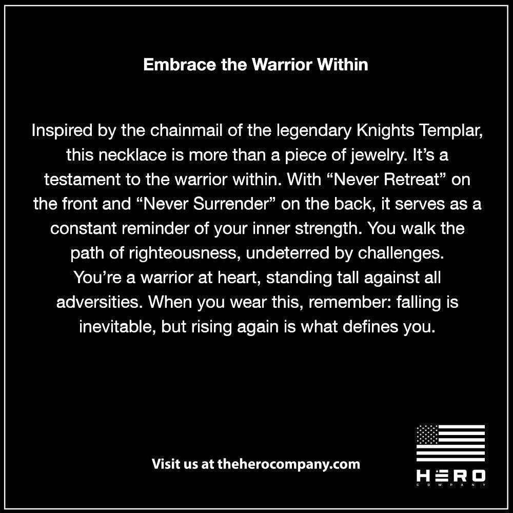 The Hero Company - Wholesale Link & Chain Necklace - Knights Templar Cuban Link Necklace: Helps Pair Veterans With A Service Dog Or Shelter Dog -Faire5