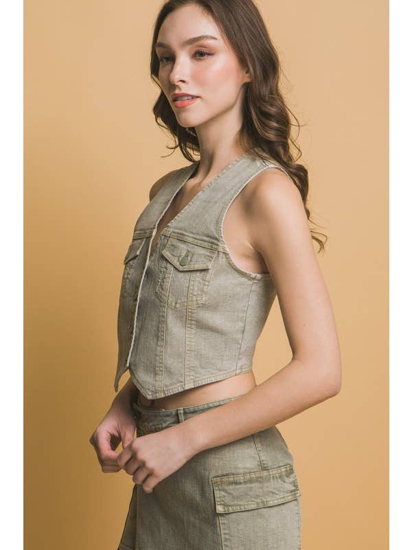 Vanilla Monkey - Wholesale Denim Jacket - Women's - Sleeveless Denim Vest