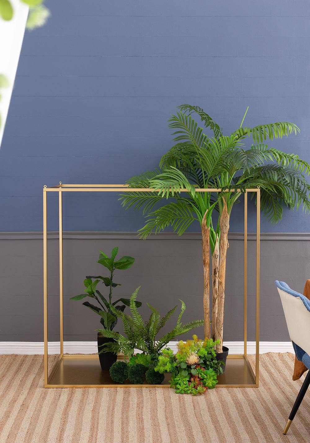 A&B Home Group Inc. – Großhandel Regal – 47x19,5x19,5" Goldener Eisenständer mit Ketten 1Stk/Karton7