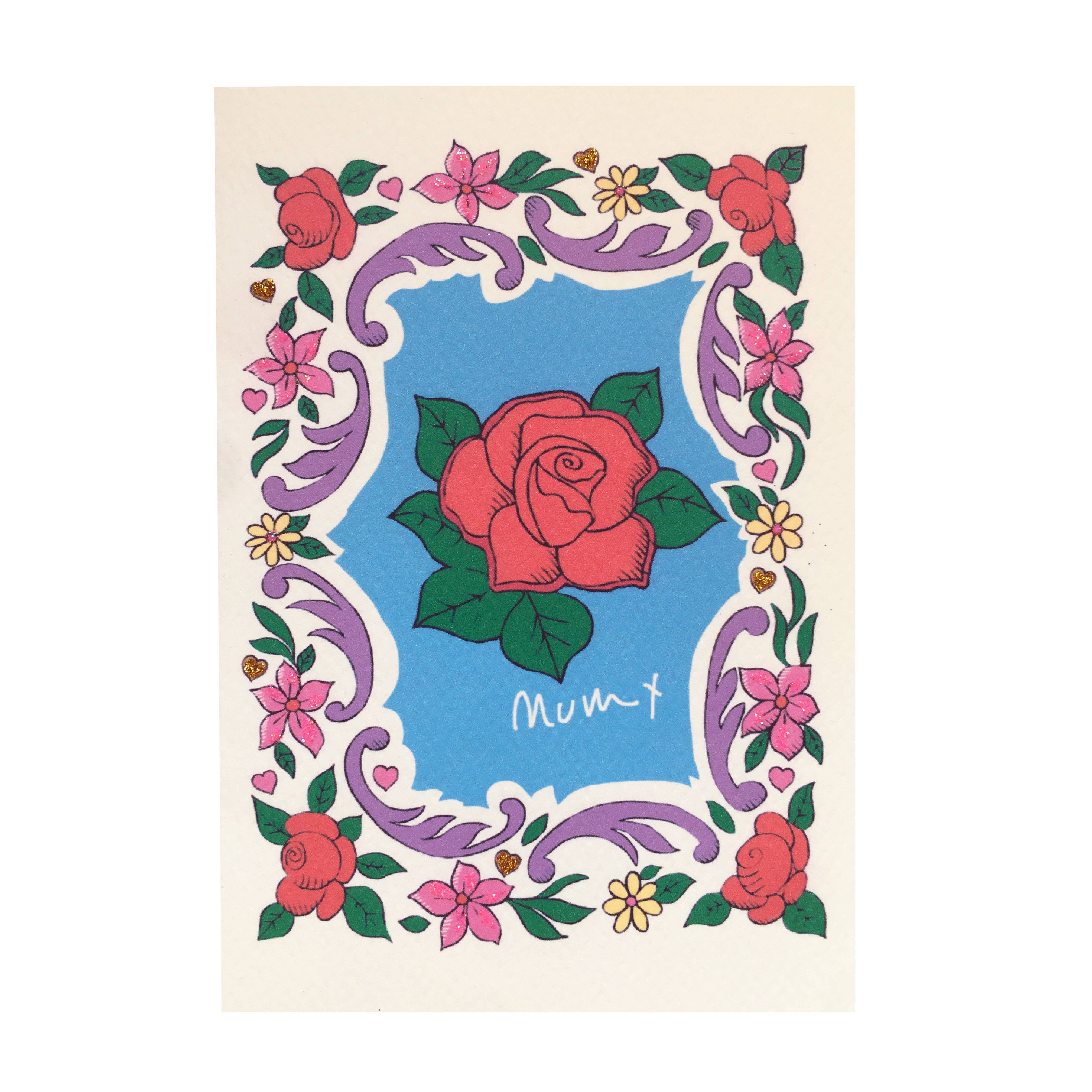 Rosie Wonders – wholesale Mother’s Day card – Chintz Mother's Day Card - Rose Frame0