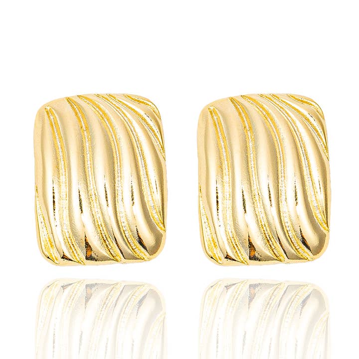 MIA Jewelry - Wholesale Stud/Post Earrings - Rectangle Wavy Textured Stud Earrings (L459)3