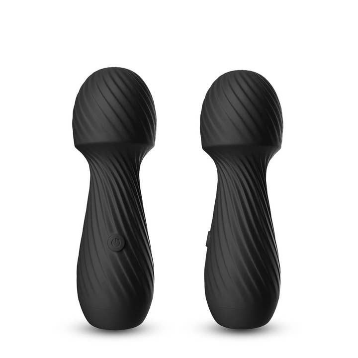 Kinky Pleasure - Wholesale Sex Toy - Bossoftoys - 52-00025 - Dazzle Black Silicone Massager USB - 9 Vibration Modes - Mini Wand9